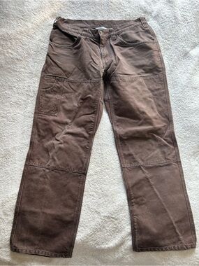 Men's Brown Cargo Work Pants with Utility Pockets